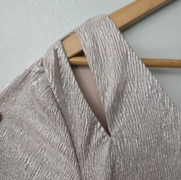 CALVIN KLEIN NEW Women's Metallic Textured Split Shoulder Blouson Sheath Dress 6 - Picture 2 of 11